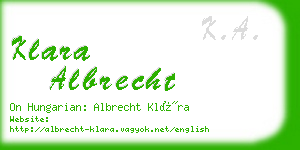 klara albrecht business card